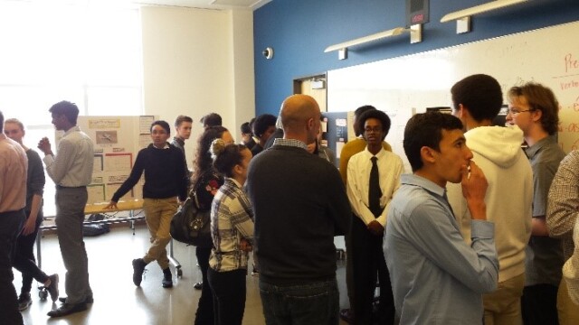 Raisbeck Aviation High School students present their Flight Test projects to SFTE members and attendees of the Annual Outreach Dinner.